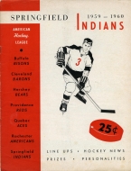 Springfield Indians 1959-60 program cover