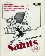 St. Albert Saints 1981-82 program cover