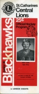 St. Catharines Black Hawks 1972-73 program cover