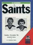 St. Catharines Saints 1982-83 program cover