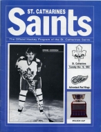 St. Catharines Saints 1983-84 program cover