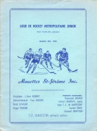 St. Jerome Alouettes 1961-62 program cover