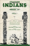 Stratford Indians 1954-55 program cover