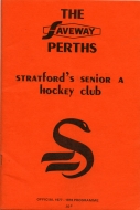 Stratford Perths 1977-78 program cover