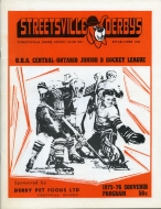 Streetsville Derbys 1975-76 program cover