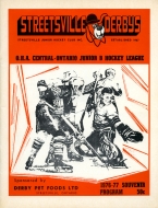 Streetsville Derbys 1976-77 program cover
