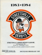 Streetsville Derbys 1983-84 program cover