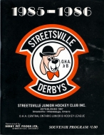 Streetsville Derbys 1985-86 program cover