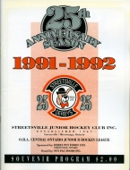 Streetsville Derbys 1991-92 program cover