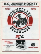 Summerland Buckaroos 1987-88 program cover