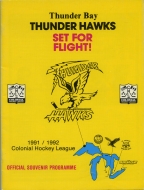 Thunder Bay Thunder Hawks 1991-92 program cover