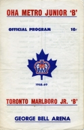 Toronto Marlboros 1968-69 program cover