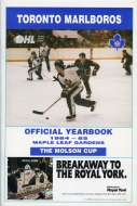 Toronto Marlboros 1984-85 program cover