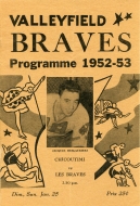 Valleyfield Braves 1952-53 program cover