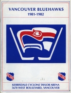 Vancouver Bluehawks 1981-82 program cover