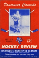 Vancouver Canucks 1957-58 program cover