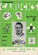 Vancouver Canucks 1963-64 program cover