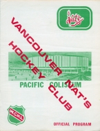 Vancouver Nats 1972-73 program cover