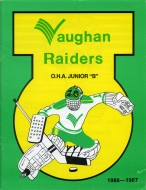 Vaughan Raiders 1986-87 program cover