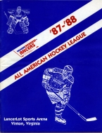 Virginia Lancers 1987-88 program cover