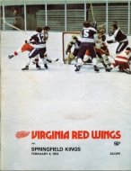 Virginia Red Wings 1972-73 program cover