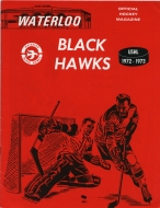 Waterloo Black Hawks 1972-73 program cover