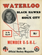 Waterloo Black Hawks 1974-75 program cover