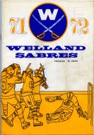 Welland Sabres 1971-72 program cover