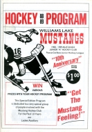 Williams Lake Mustangs 1988-89 program cover