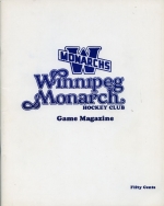 Winnipeg Monarchs 1977-78 program cover