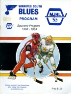 Winnipeg South Blues 1988-89 program cover