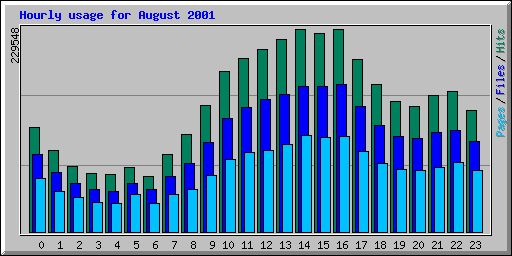 Hourly usage for August 2001