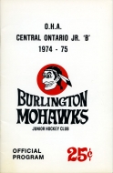 1974-75 Burlington Mohawks game program