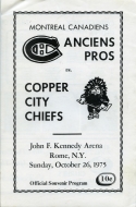 1975-76 Copper City Chiefs game program