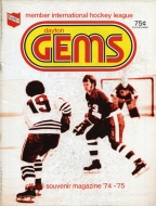 1974-75 Dayton Gems game program