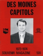 1973-74 Des Moines Capitols game program