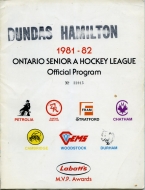 1981-82 Dundas Merchants game program