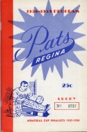 1958-59 Regina Pats game program