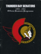 1993-94 Thunder Bay Senators game program