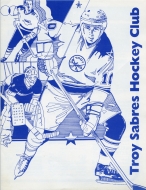 1982-83 Troy Sabres game program