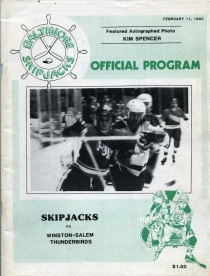 Baltimore Skipjacks Game Program