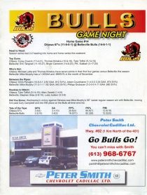 Belleville Bulls Game Program