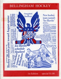 Bellingham Ice Hawks 1990-91 game program