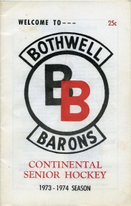 Bothwell Barons 1973-74 game program