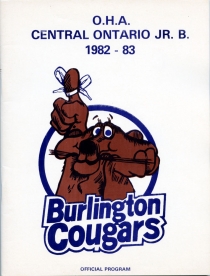 Burlington Cougars 1982-83 game program