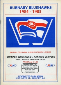Burnaby Bluehawks 1984-85 game program