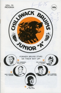 Chilliwack Bruins 1974-75 game program