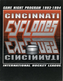 Cincinnati Cyclones 1993-94 game program