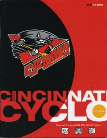 Cincinnati Cyclones Game Program