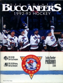 Des Moines Buccaneers 1992-93 game program